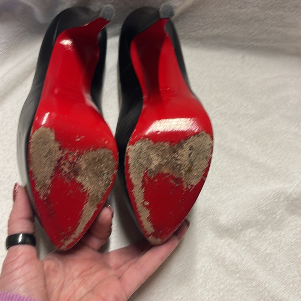 Christian Louboutin platform stilettos leather. Black. Great shape. Like new. - Picture 11 of 14